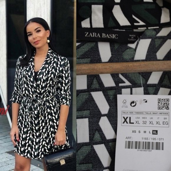 Zara NWT Satin Effect Logo Dress XL - Picture 3 of 12